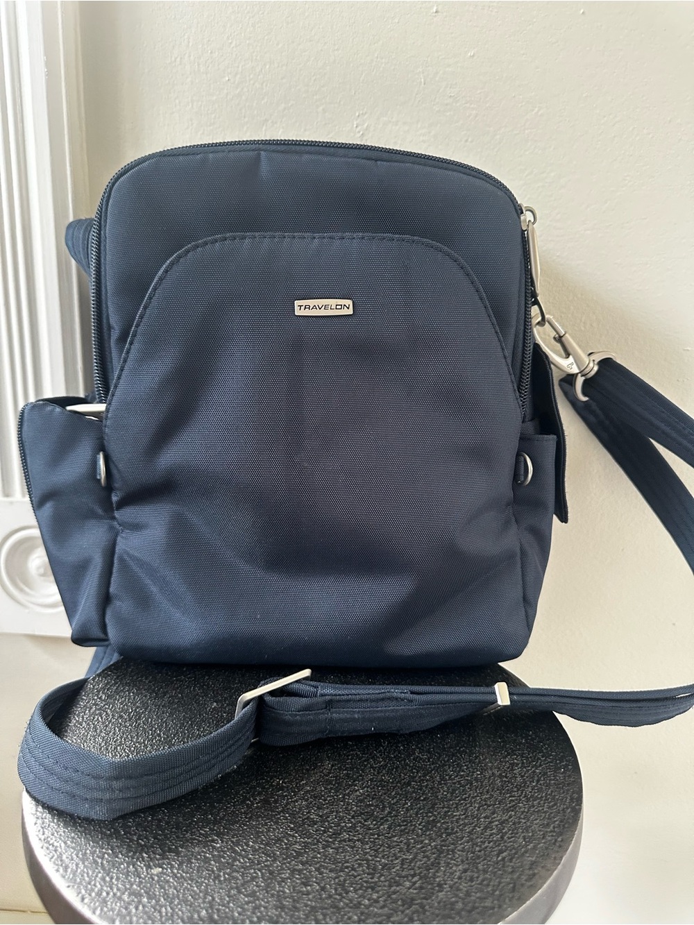Travelon Dark Blue Anti-Theft Messenger Crossbody Bag